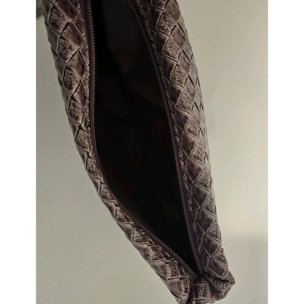 Estee Lauder Cosmetic Bag Purple Woven Pattern Zipper Closure